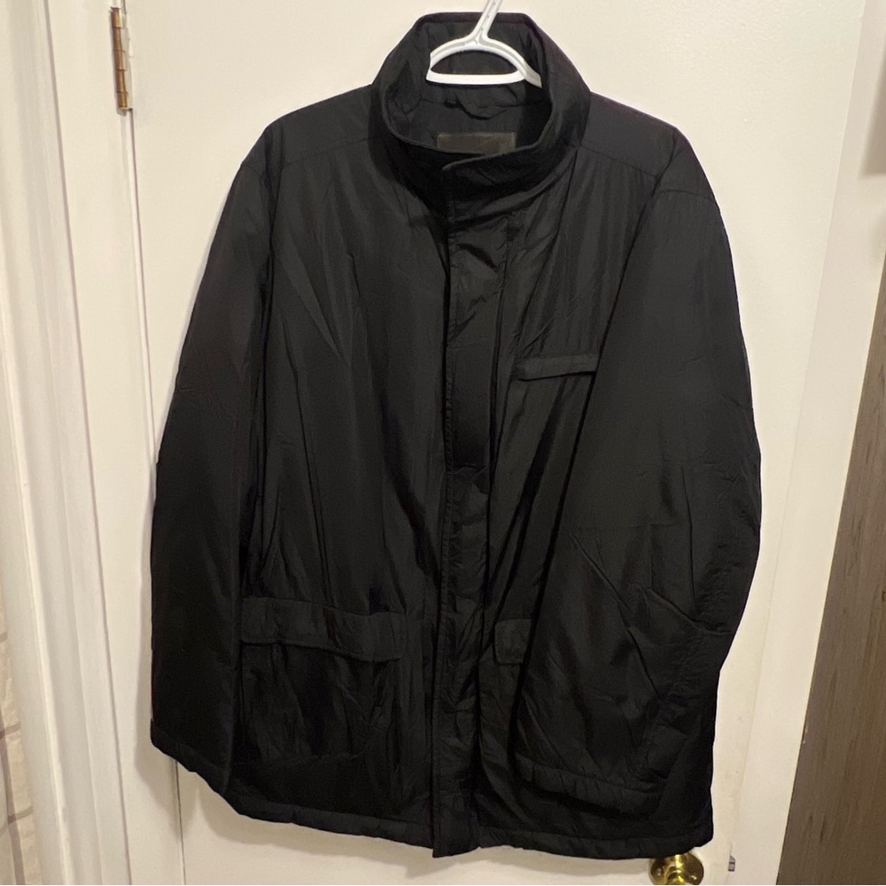 PRADA Sports Puffer Jacket Coat 48  SGV36A Military Black Duck Feathers Urban